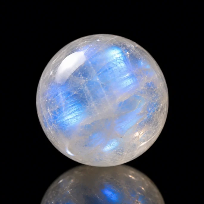 Moonstone หรือ มูนสโตน หินเฟลด์สปาร์ธรรมชาติ แสดงข้อมูลพื้นฐาน สูตรเคมี คุณสมบัติทางกายภาพ ความแข็ง สี ความโปร่งแสง ระบบผลึก และปรากฏการณ์ Adularescence