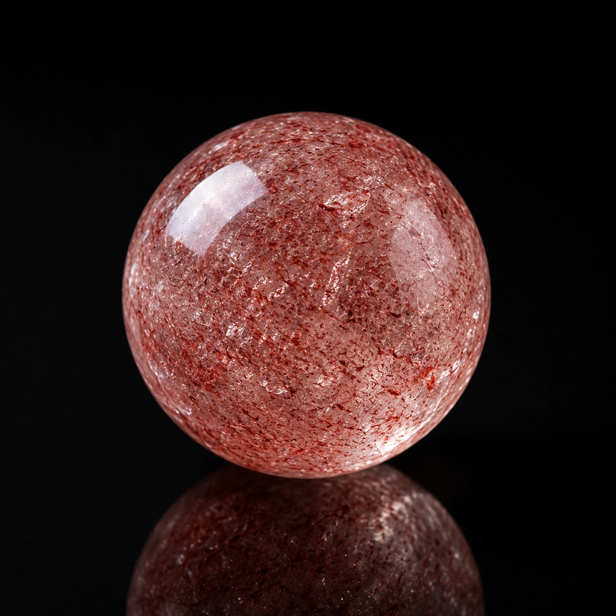 หินสตรอว์เบอร์รีควอตซ์ธรรมชาติแท้ ผลึกควอตซ์สีชมพู strawberry quartz properties คัดสรรเพื่อช่วยส่งเสริมความรักและความสมดุลทางอารมณ์ My Stone Studio by SiO₂