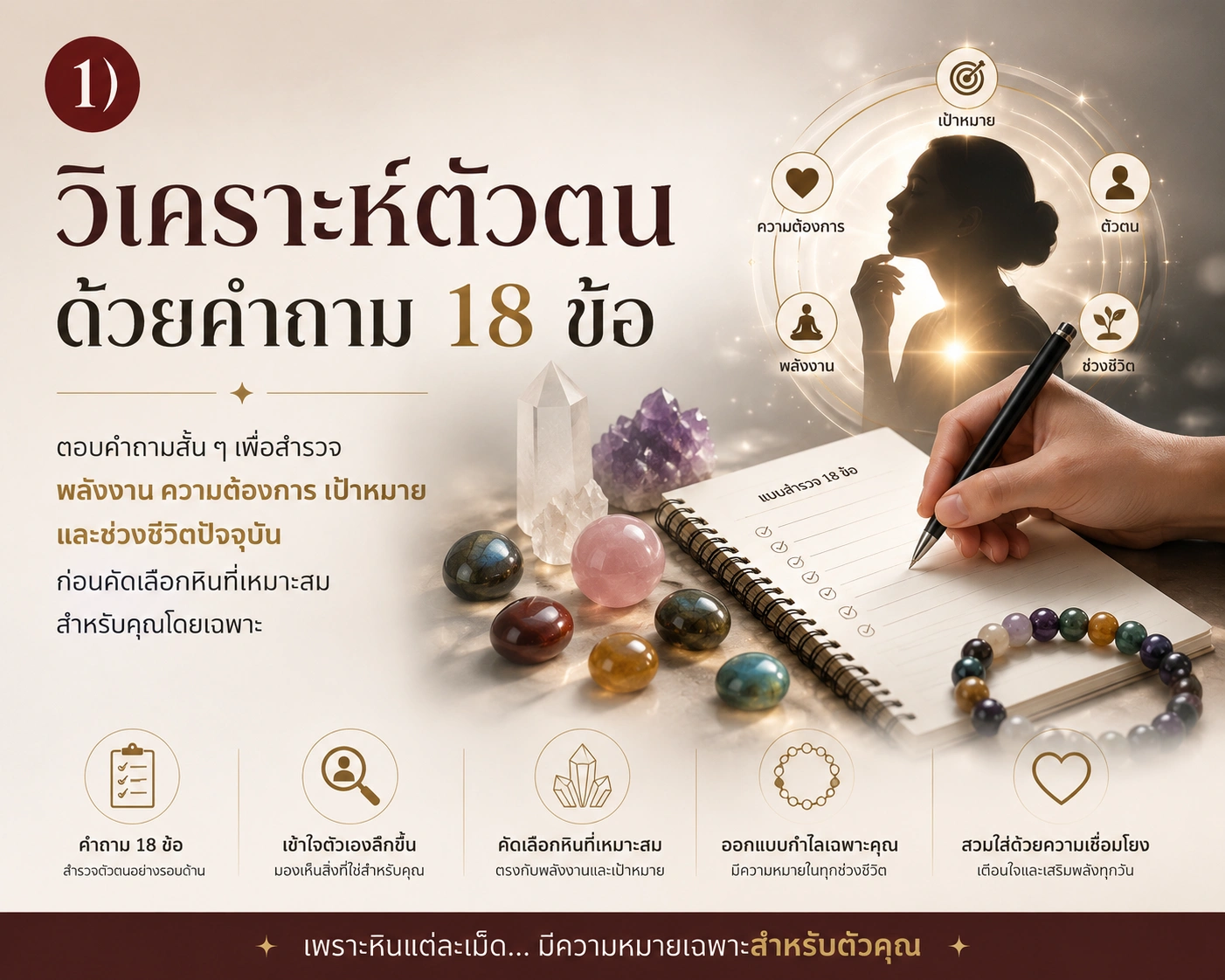 วิเคราะห์ตัวตนด้วยคำถาม 18 ข้อ เพื่อค้นหาหินธรรมชาติที่เหมาะกับคุณ